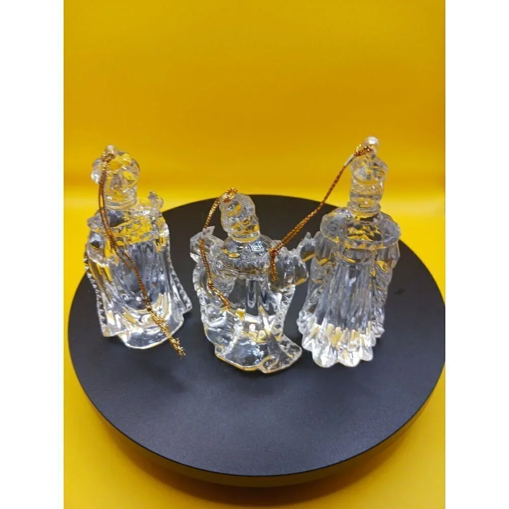 Set Of 3 Clear acrilyc Three Wise Men Christmas Ornaments